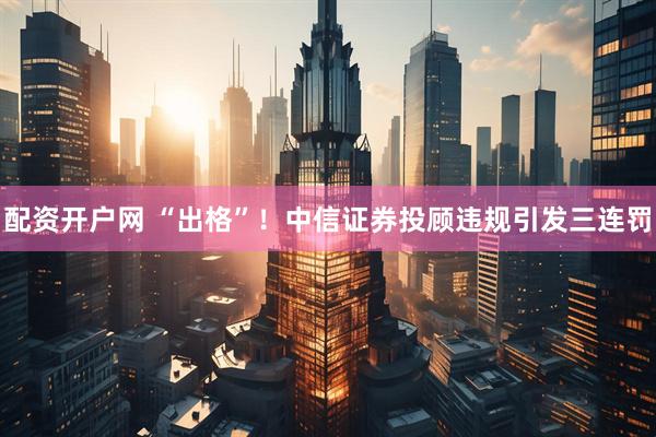 配资开户网 “出格”！中信证券投顾违规引发三连罚